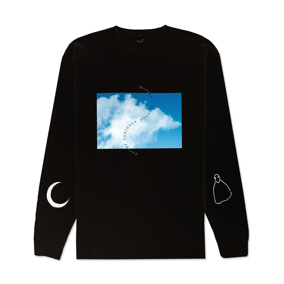 sky / moon / ghost long sleeve (black)