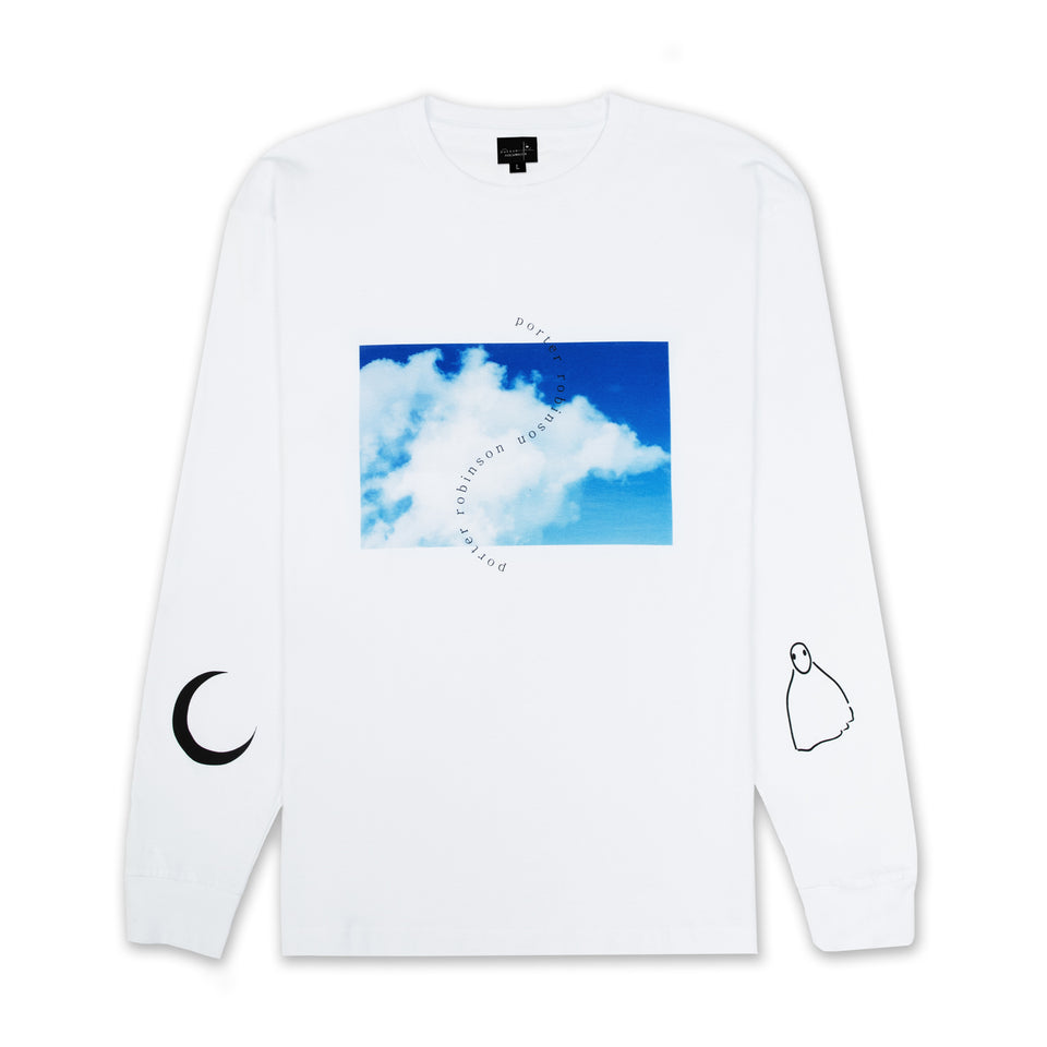 sky / moon / ghost long sleeve (white)